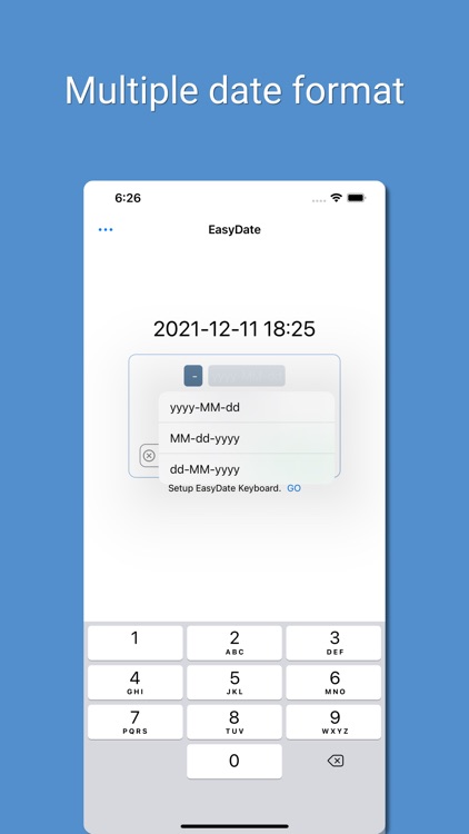 Easy Date Calculator, Keyboard