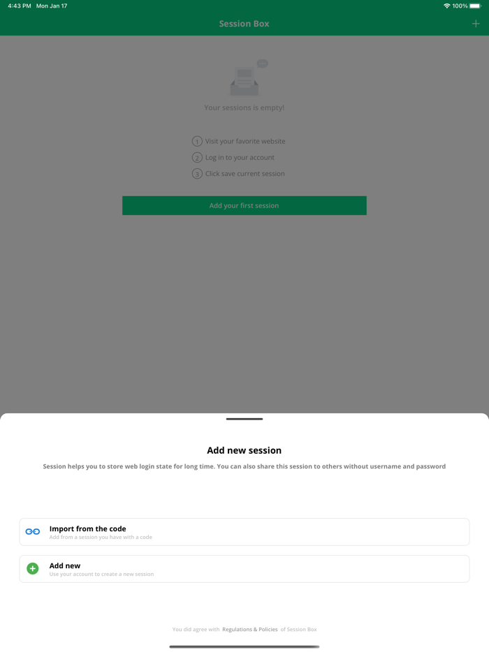 Session Box - Multiple Account