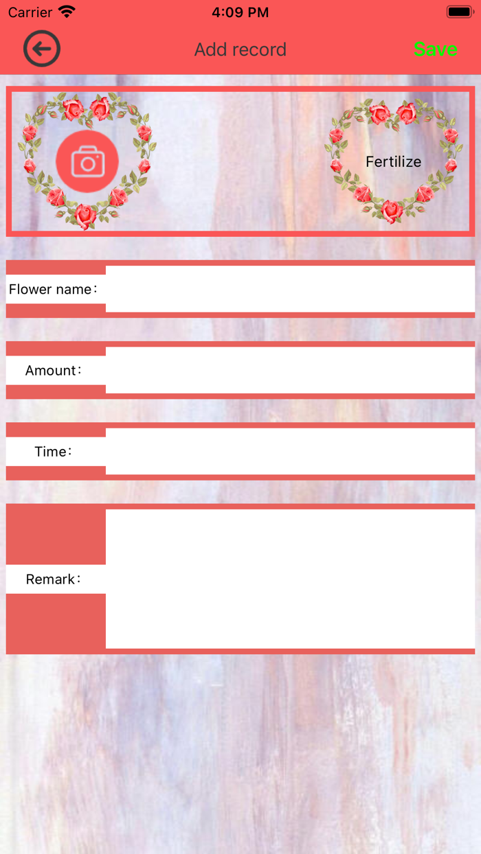 Flower Cultivation Record