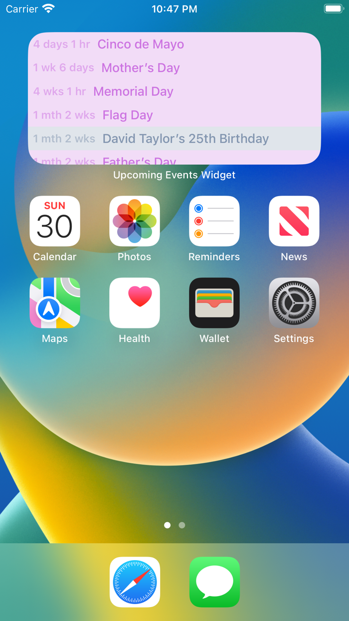Upcoming Events Widget