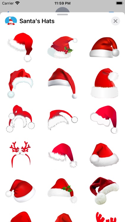 Santa's Hat Christmas Stickers