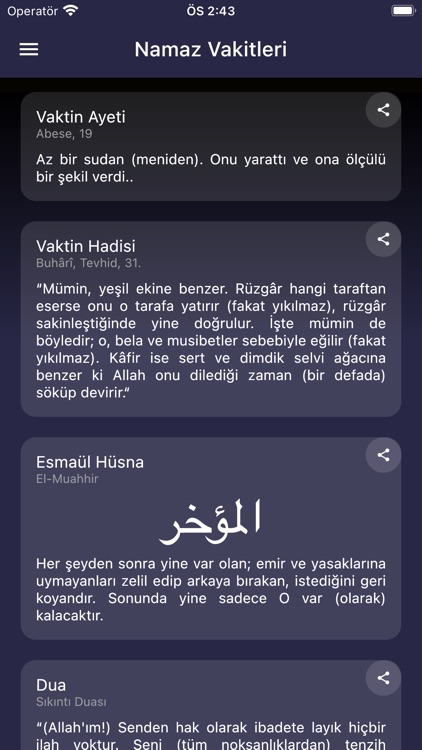 Namaz Vakitleri (Ezan Vakti)