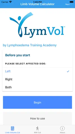 Game screenshot LymVol Limb Volume Calculator apk