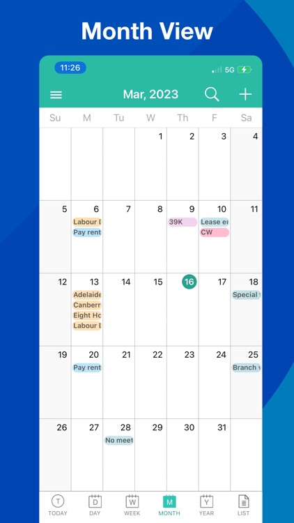 10Cal - Colourful calendar app