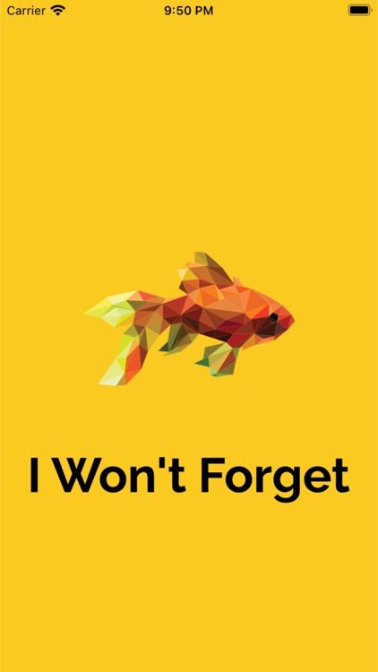 I Won't Forget