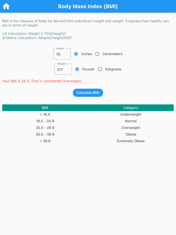 Health & Fitness Calculators screenshot 2