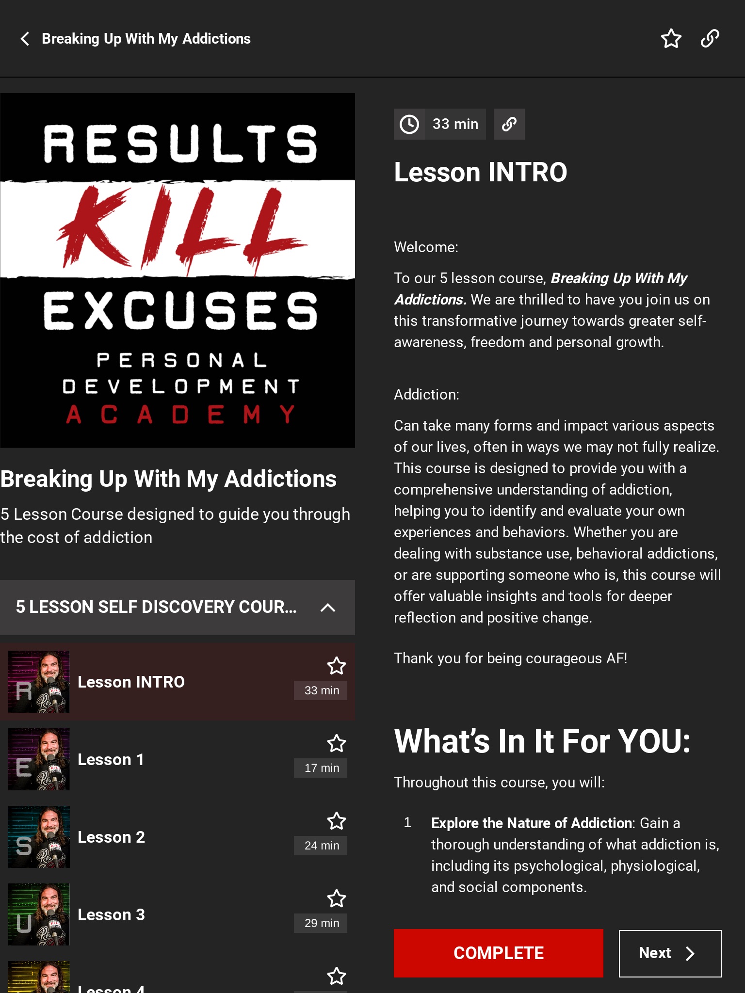 Results Kill Excuses screenshot 2