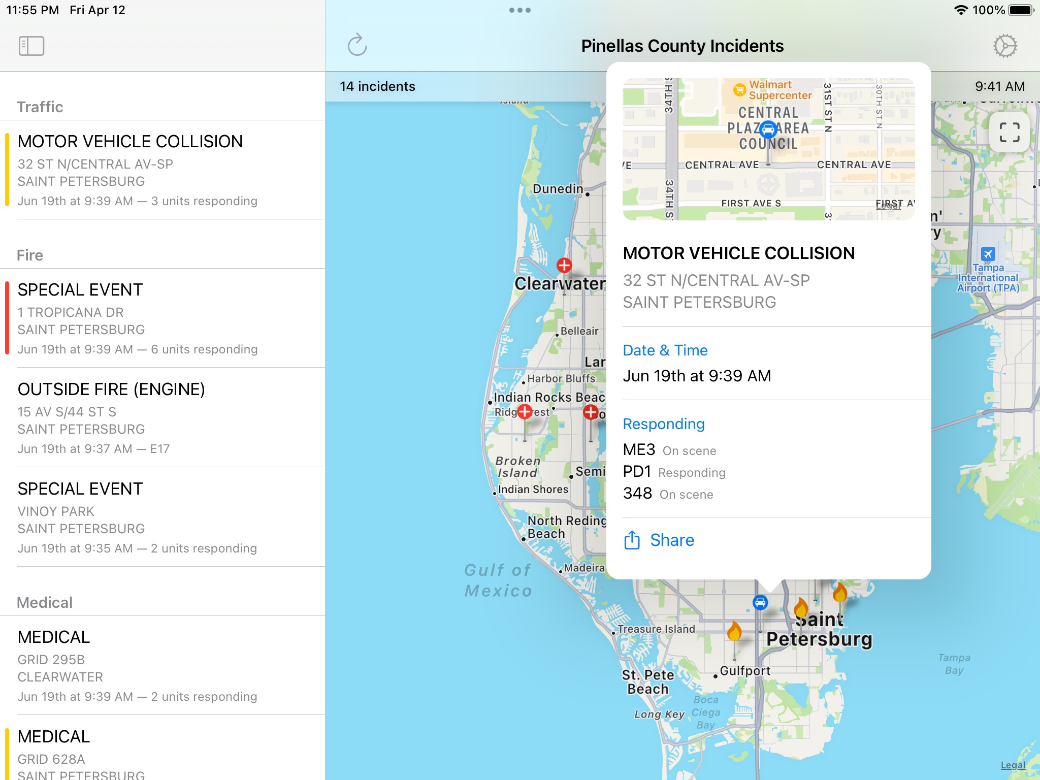 Pinellas County Incidents screenshot 2