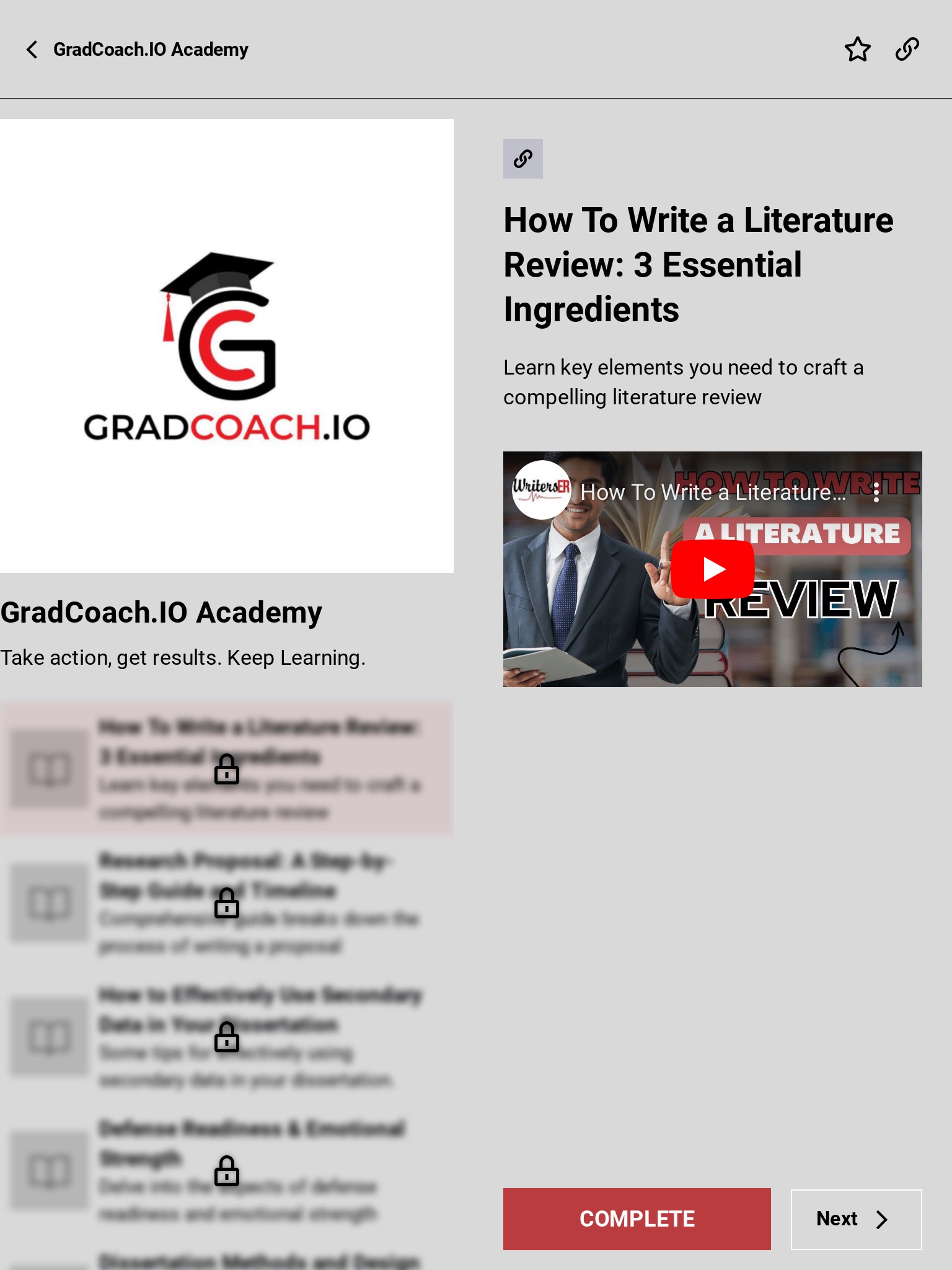 GradCoach.io screenshot 3